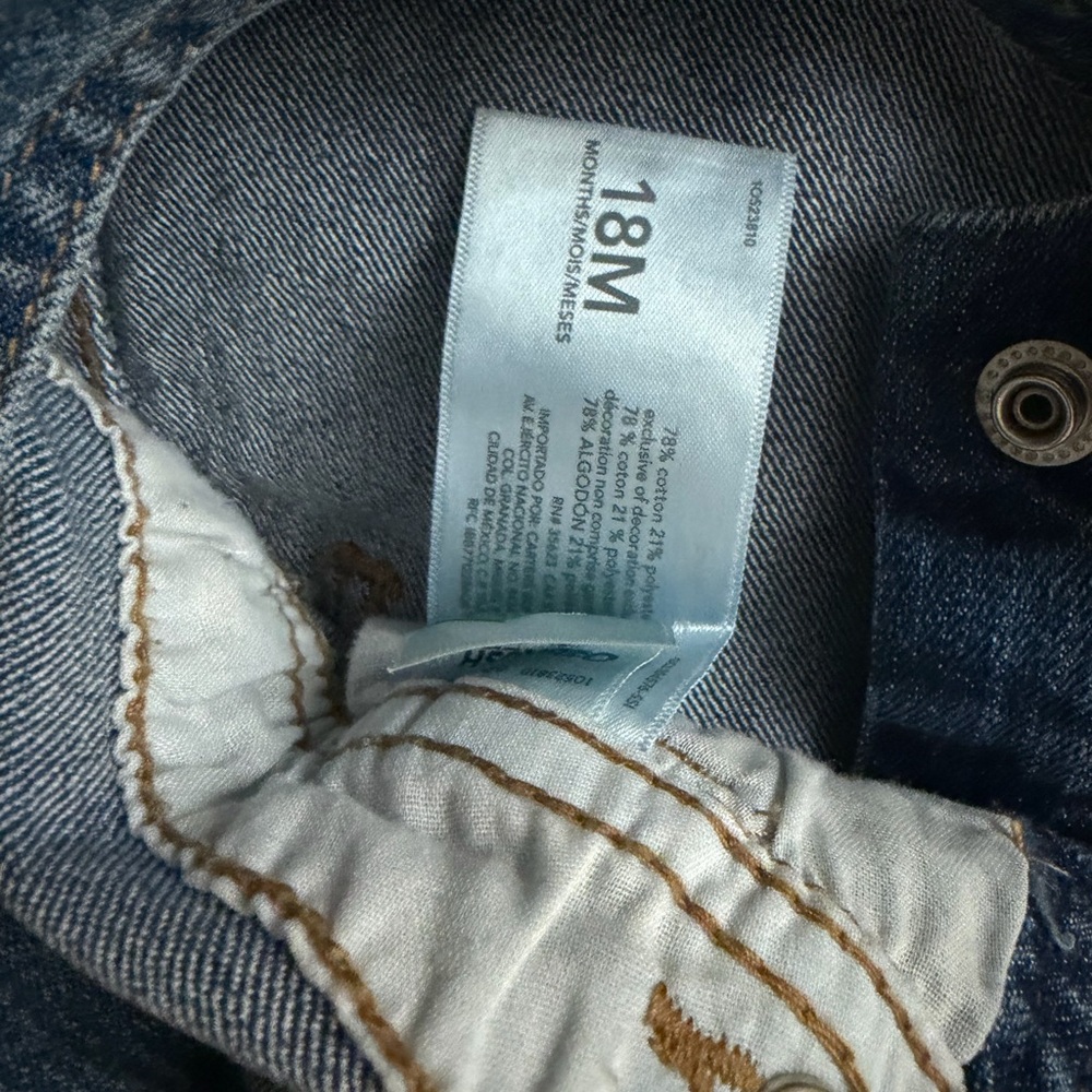 OshKosh B'gosh Blue Denim Overalls with Embroidery - Picture 3 of 3